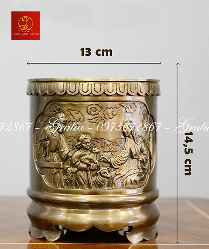 Bát Hương Đồng Công Giáo (Mẫu Tròn)