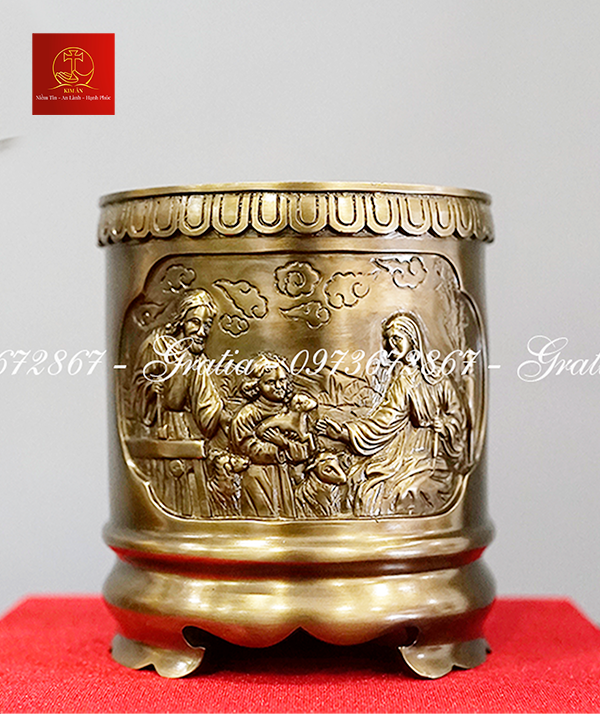 Bát Hương Đồng Công Giáo (Mẫu Tròn)