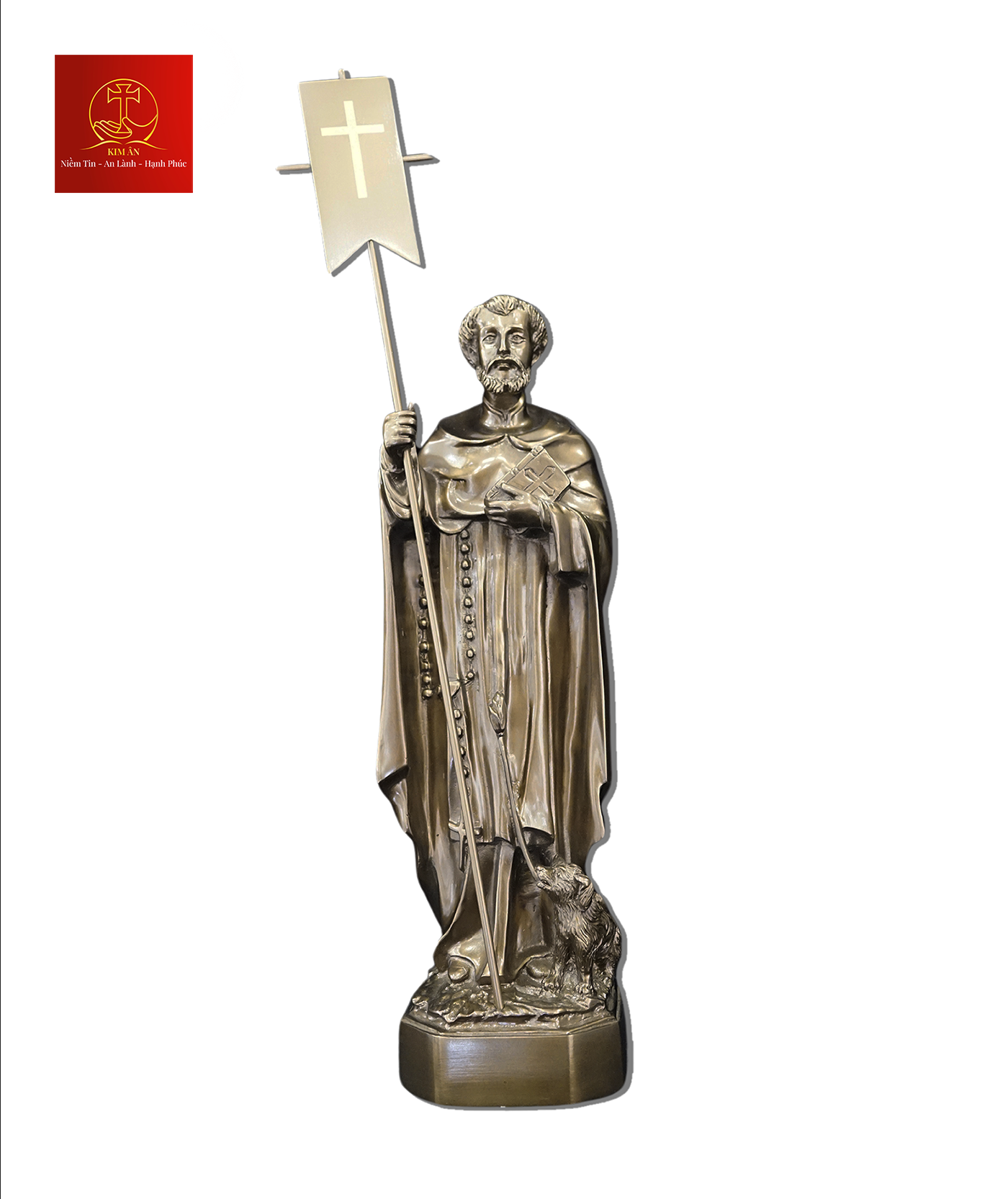 Tượng Thánh Đa Minh Cao 40cm Màu Cổ Điển