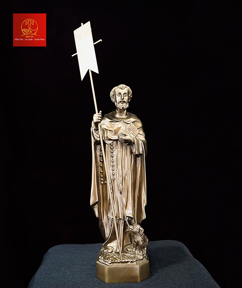 Tượng Thánh Đa Minh Cao 40cm Màu Cổ Điển