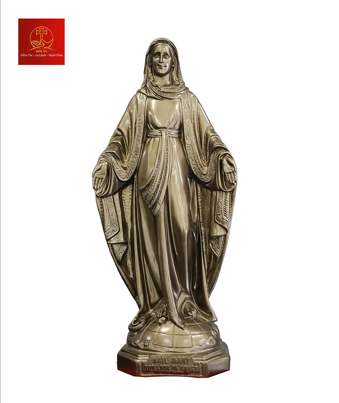 Tượng Đức Mẹ Ban Ơn cao 30cm – Màu Cổ Điển