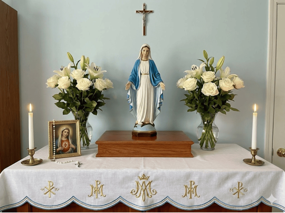 2-5-trang-tri-ban-tho-cong-giao-le-cac-thanh 2 5 Trang Tri Ban Tho Cong Giao Le Cac Thanh