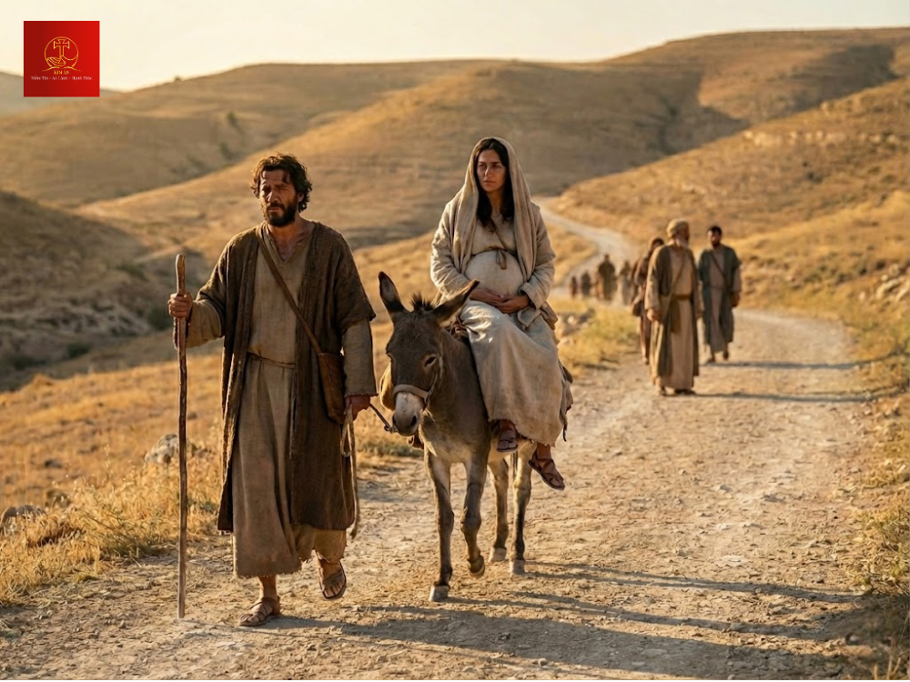 4-cac-nhan-vat-quan-trong-lien-quan-den-su-ra-doi-cua-chua-giesu Thánh Giuse và Đức Mẹ phải vượt chặng đường dài để khai hộ khẩu