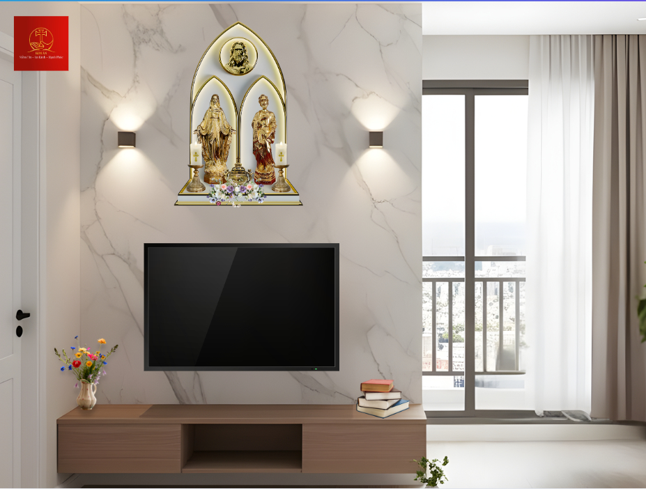 Tượng Thánh Giuse cao 40cm bằng đồng