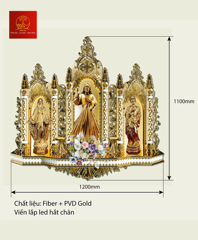 ban-tho-cong-giao-mau-5-2 Kích thước bàn thờ Công giáo (tòa thờ) có chiều ngang/rộng 120cm và chiều cao 110cm