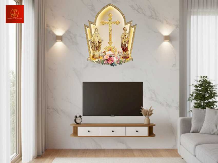 ban-tho-cong-giao-sfu-no-02-ket-hop-cung-vom-nhieu-lop-vien-led Bàn thờ Công giáo SFU-No.02 kết hợp cung vòm nhiều lớp viền LED