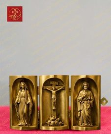 Bàn thờ chúa để bàn mini gấp gọn bằng đồng