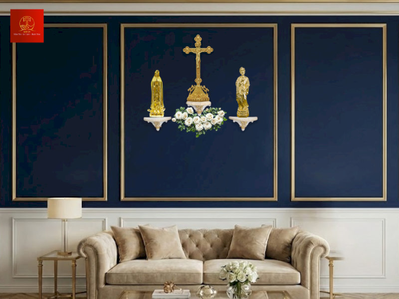 dao-thien-chua-tho-ai-3-1-duc-me-maria-04 Tượng Đức Mẹ được tôn kính cùng Thánh Giá và tượng Thánh Giuse