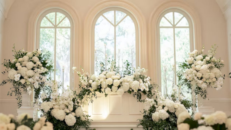 image10 Lẵng hoa được thiết kế cao ở trung tâm