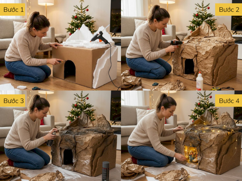 image11-1360c9f4-4900-4eed-8aff-1449096d4c0c Cách làm hang đá Noel bằng thùng carton.