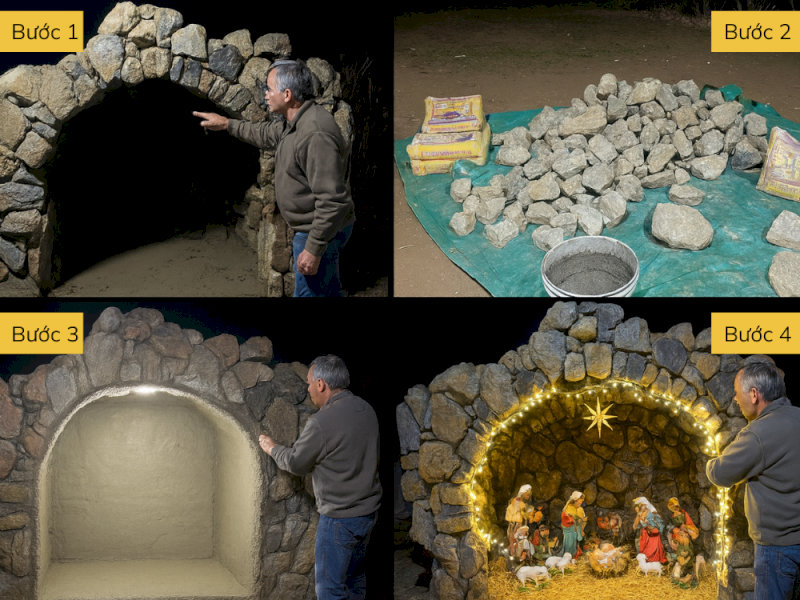 image2-6ddcdfe2-1cb0-4431-a918-95aaa367d1b4 Các bước làm hang đá Noel kết hợp từ hang đá thật.