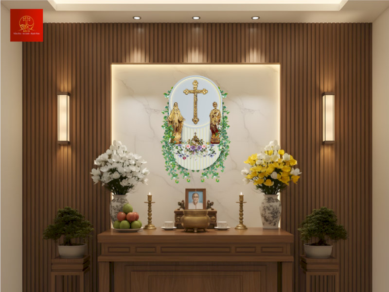 image36 Lẵng hoa tam giác nên đặt ở góc bàn thờ