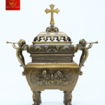 Lư Hương Đồng Vuông - Cao 45 cm