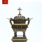 Lư Hương Đồng Vuông - Cao 45 cm