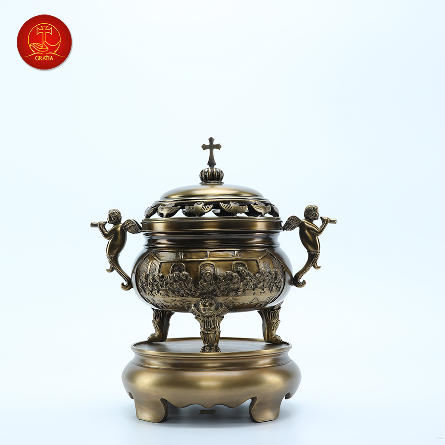 Bộ Lư Hương Cao 37cm - Màu Cổ Điển