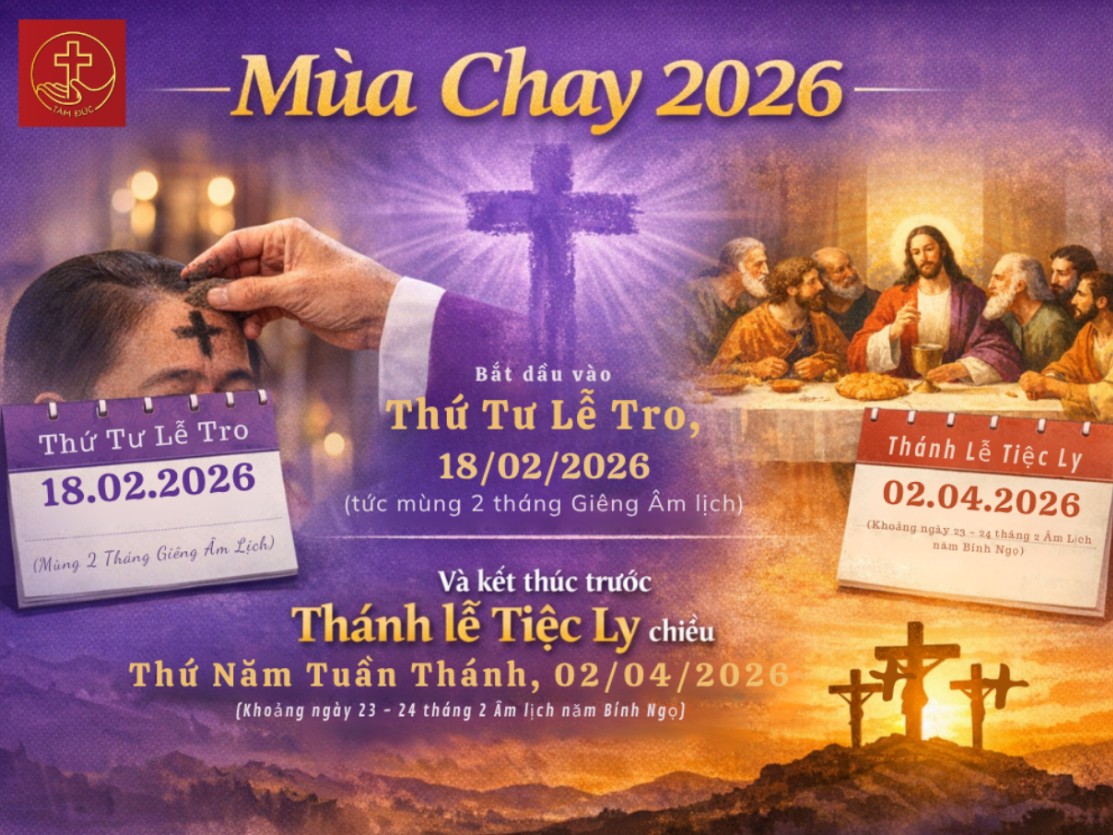 Mùa Chay 2026 bắt đầu vào Thứ Tư Lễ Tro
