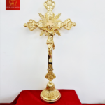 Thánh Giá Đế Tròn Tia Chớp Cao 50cm - Màu Gold