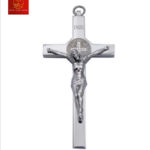 Thánh Giá Có Mề Đay BENEDICT - Không Đế (mini) - Màu Silver