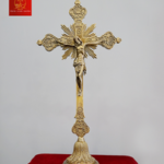 Tượng Thánh Giá Đế Tròn Tia Chớp Cao 50cm - Màu Cổ Điển