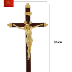 Thánh Giá Chúa Giêsu Gỗ Treo - Màu Vàng Gold