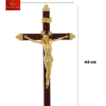 Thánh Giá Chúa Giêsu Gỗ Treo - Màu Vàng Gold