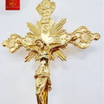 Thánh Giá Đế Tròn Tia Chớp Cao 50cm - Màu Gold