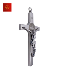 Thánh Giá Có Mề Đay BENEDICT - Không Đế (mini) - Màu Silver