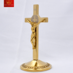 Thánh Giá Mini Có Mề Đay BENEDICT cao 12cm - Màu PVD Gold