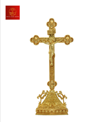 Thánh Giá Hoa Đào Có Đế Cao 60cm – Màu Gold