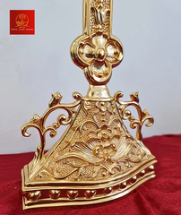 Tượng Thánh Giá Hoa Đào Có Đế Cao 42cm - Màu Gold