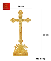 Thánh Giá Hoa Đào Có Đế Cao 60cm - Màu Gold
