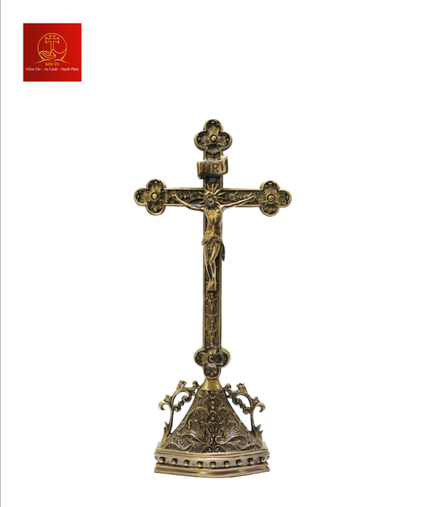 Mẫu Thánh Giá Hoa Đào Đẹp Có Đế Cao 42 cm - Màu Cổ Điển