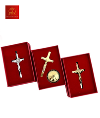 Thánh Giá Có Mề Đay BENEDICT - Không Đế (mini) - Màu Silver