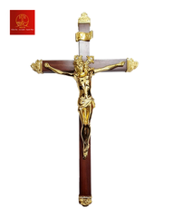 Thánh Giá Chúa Giêsu Gỗ Treo – Màu Vàng Gold