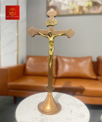 Thánh Giá Hoa Đào Bằng Inox (Có Đế)