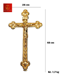 Thánh Giá Hoa Đào Không Đế - Màu Gold