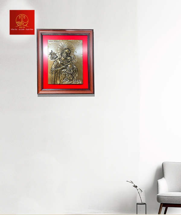 Tranh Phù Điêu Thánh Giuse bế Chúa bằng đồng
