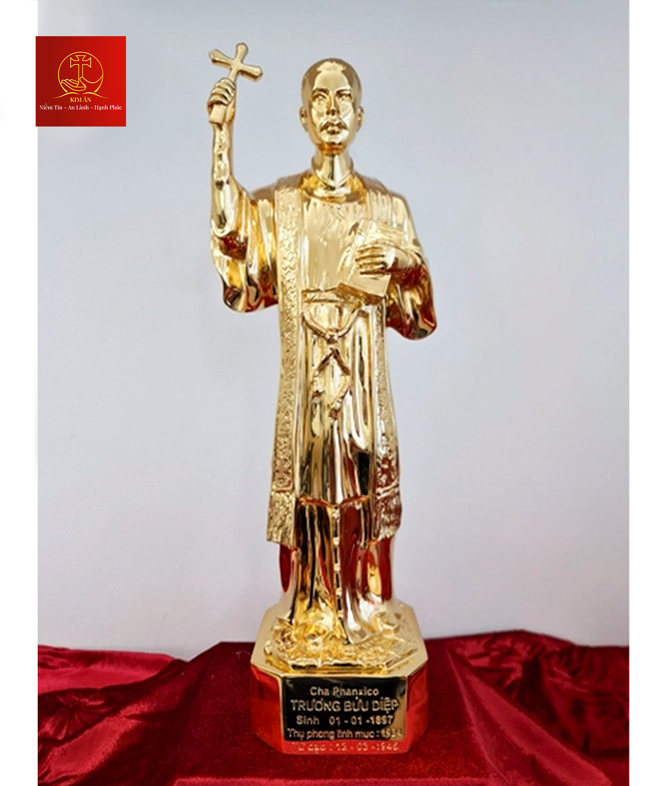 Tượng Cha Bửu Diệp cao 40cm – Màu Gold – Mạ Gold