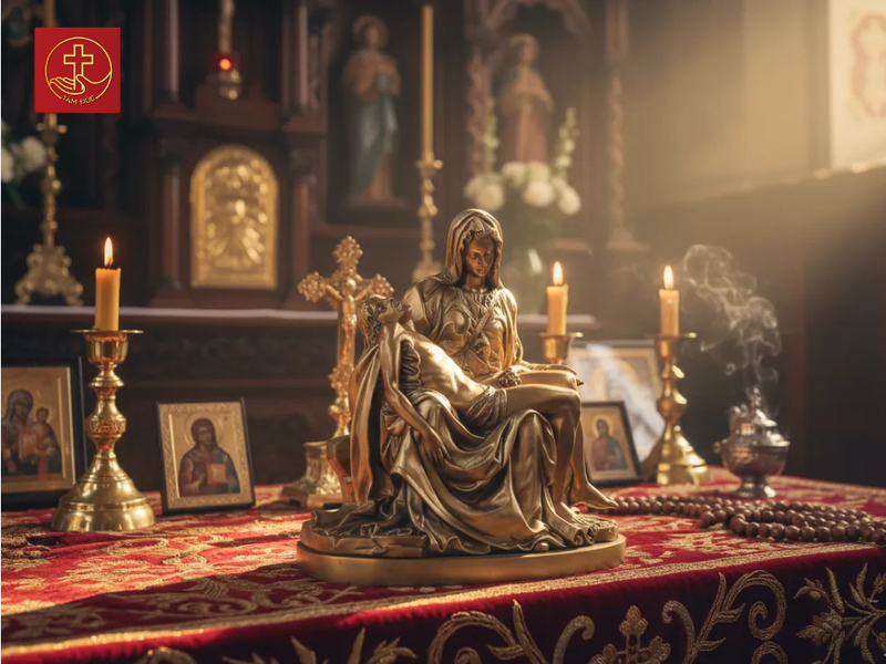 Tượng Pieta giúp tín hữu chiêm niệm tình yêu thương của Chúa.