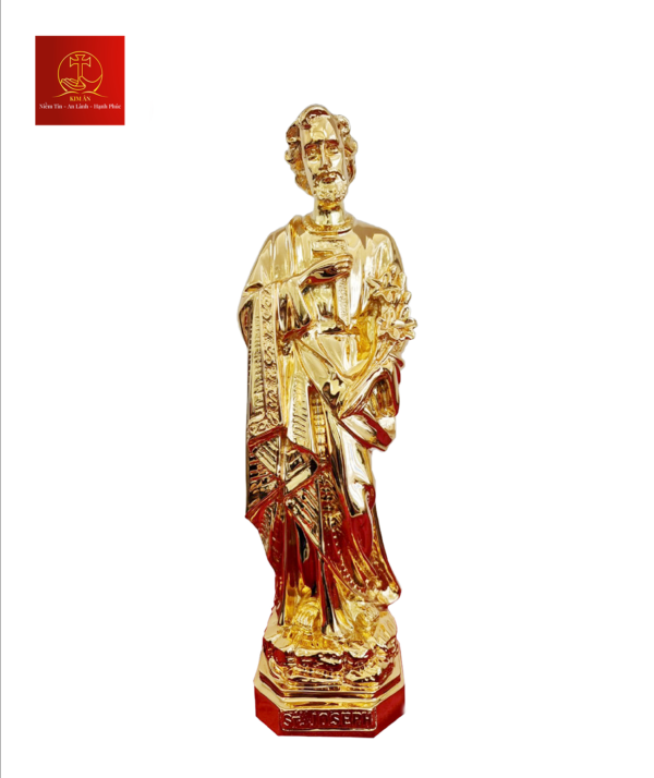 TƯỢNG THÁNH GIUSE BẰNG ĐỒNG MẠ VÀNG - CAO 40 CM
