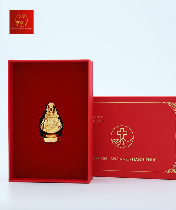 Tượng Chúa Thánh Tâm Cao 5 cm - Màu Gold
