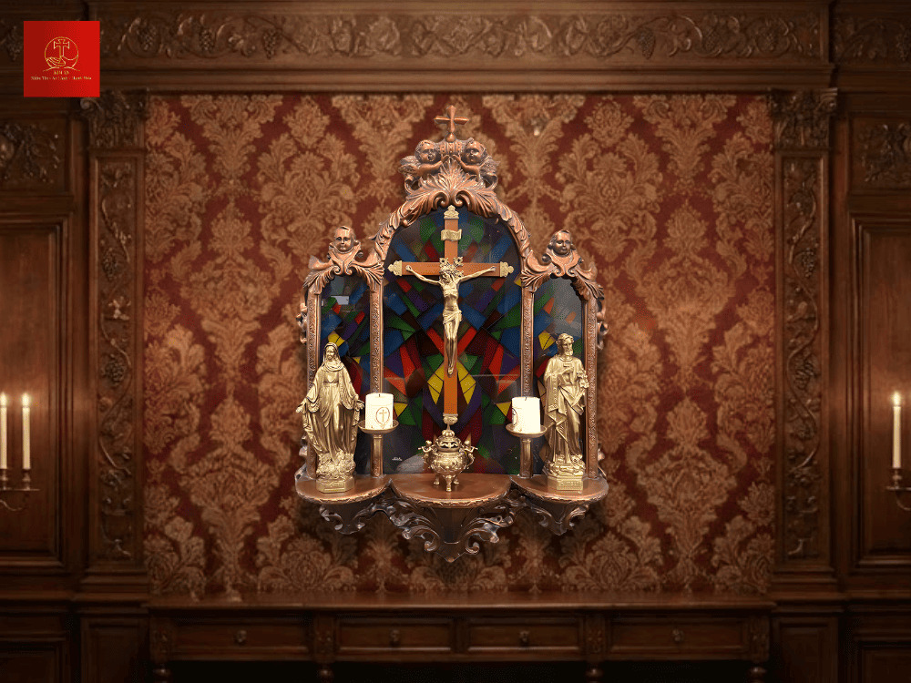 Ve Dep Truong Ton Cua Bo Ban Tho Cong Giao Hop Kim Cao Cap Lam Tang Net Trang Trong Cua Gian Tho Thiet Ke Theo Loi Kien Truc Truyen Thong 1