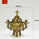 Lư Xông Trầm ( Mẫu Tròn ) Cao 13cm - Màu Cổ Điển