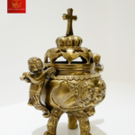 Lư Xông Trầm ( Mẫu Tròn ) Cao 13cm - Màu Cổ Điển