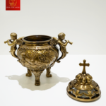 Lư Xông Trầm ( Mẫu Tròn ) Cao 19cm - Màu Cổ Điển