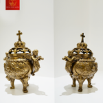 Lư Xông Trầm ( Mẫu Tròn ) Cao 19cm - Màu Cổ Điển