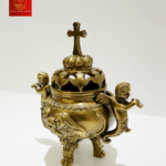 Lư Xông Trầm ( Mẫu Tròn ) Cao 13cm - Màu Cổ Điển