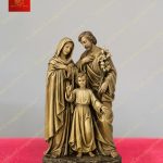 Bộ tượng gia đình Thánh gia để bàn chất liệu đồng cao cấp