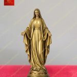 Tượng mẹ Fatima màu vàng bằng Đồng cao 50cm