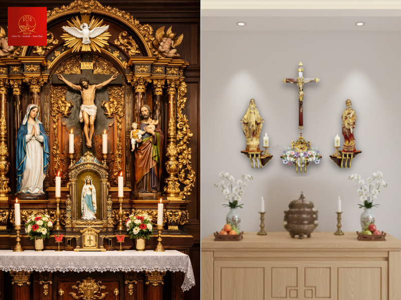 Bàn thờ Chúa mẫu đương đại: Ý nghĩa và 30+ mẫu đẹp trong gia đình